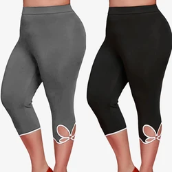 Damskie Plus Size czarne legginsy sportowe nowe duże, elastyczne, wąskie spodnie legginsy z wycięciami dla grubej dziewczyny siłownia jeggingi