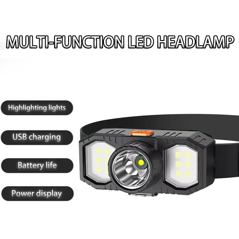 New LED Headlight COB Mini Portable USB Rechargeable Waterproof Fishing Work Light Outdoor Long Shot Head Mounted Torch