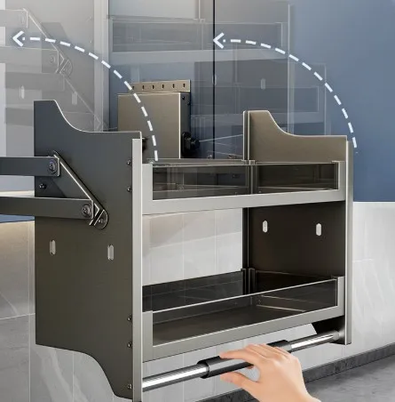 تخزين المطبخ وتنظيم أرفف قابلة للسحب للأسفل، سلة رفع للمصعد، خزانة المطبخ، نظام رفع الخزانة #3