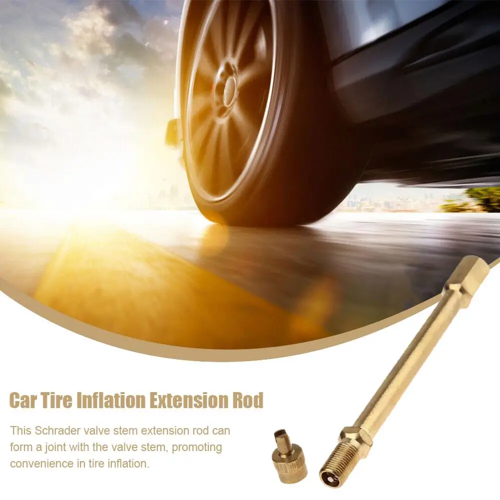 

Schrader Valve Stem Extender Brass Tire Valve Stem Extension Adaptor Tool for Trucks Cars Scooter Mountain Bikes Motorcycle Y6E6