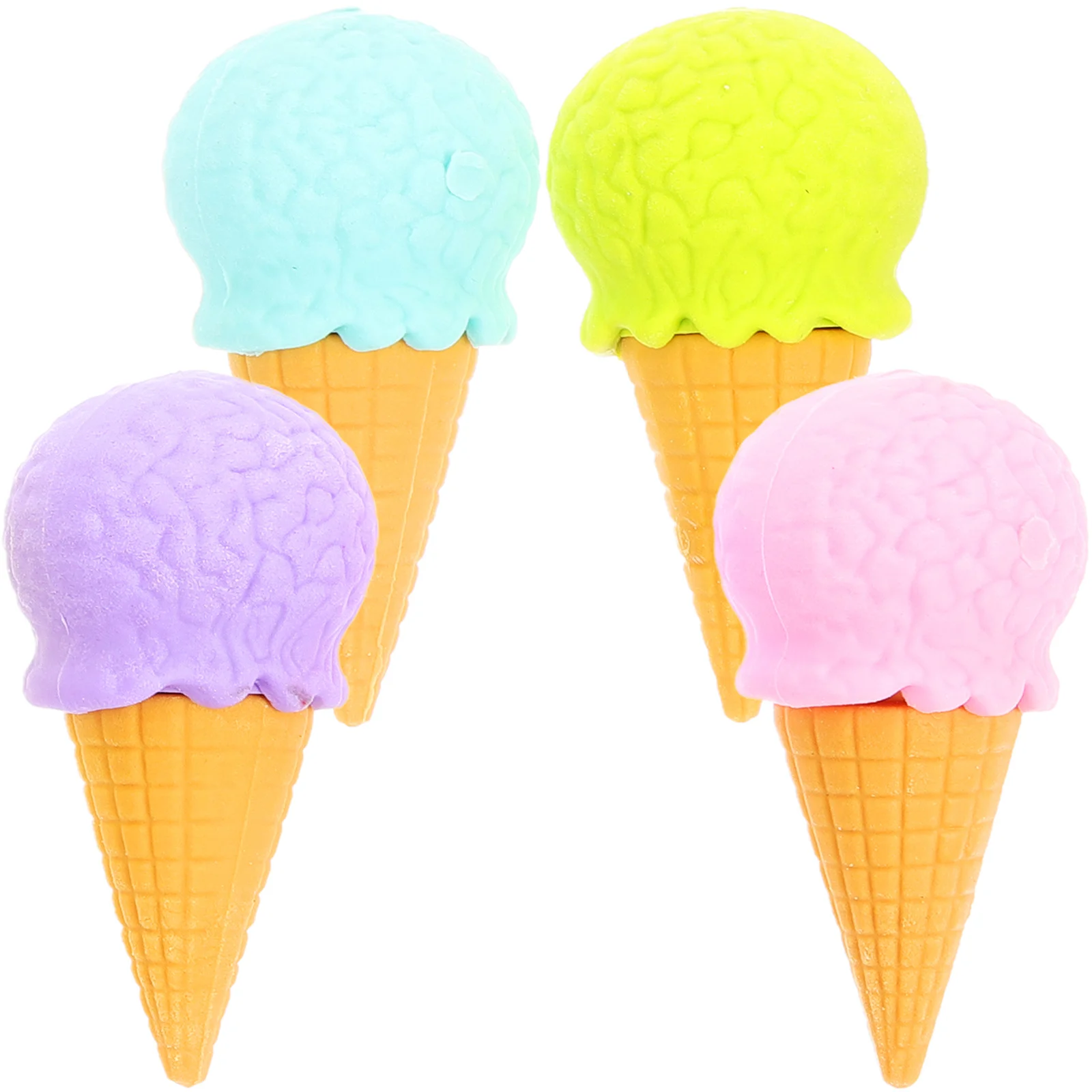 4 قطعة محايات الآيس كريم الرائعة نمط الرسوم المتحركة النابضة بالحياة لا لطخة محو مثالية لحفلة الفصول الدراسية تفضل دراسة خفيفة الوزن #3