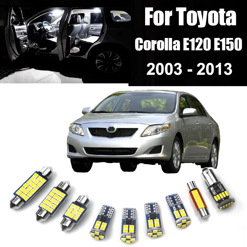 لتويوتا كورولا E120 E150 2003 2004 2005 2006 2007 2008 2009 2010 2012 2013 سيارة LED لمبات الداخلية مصباح على شكل قبة أضواء جذع