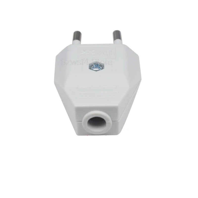 

EU Power Supply Single Plug 250V 2.5A 2-pin Male Plug Screw Fixed Can Be Wired With Two Poles For Diy Wires E4