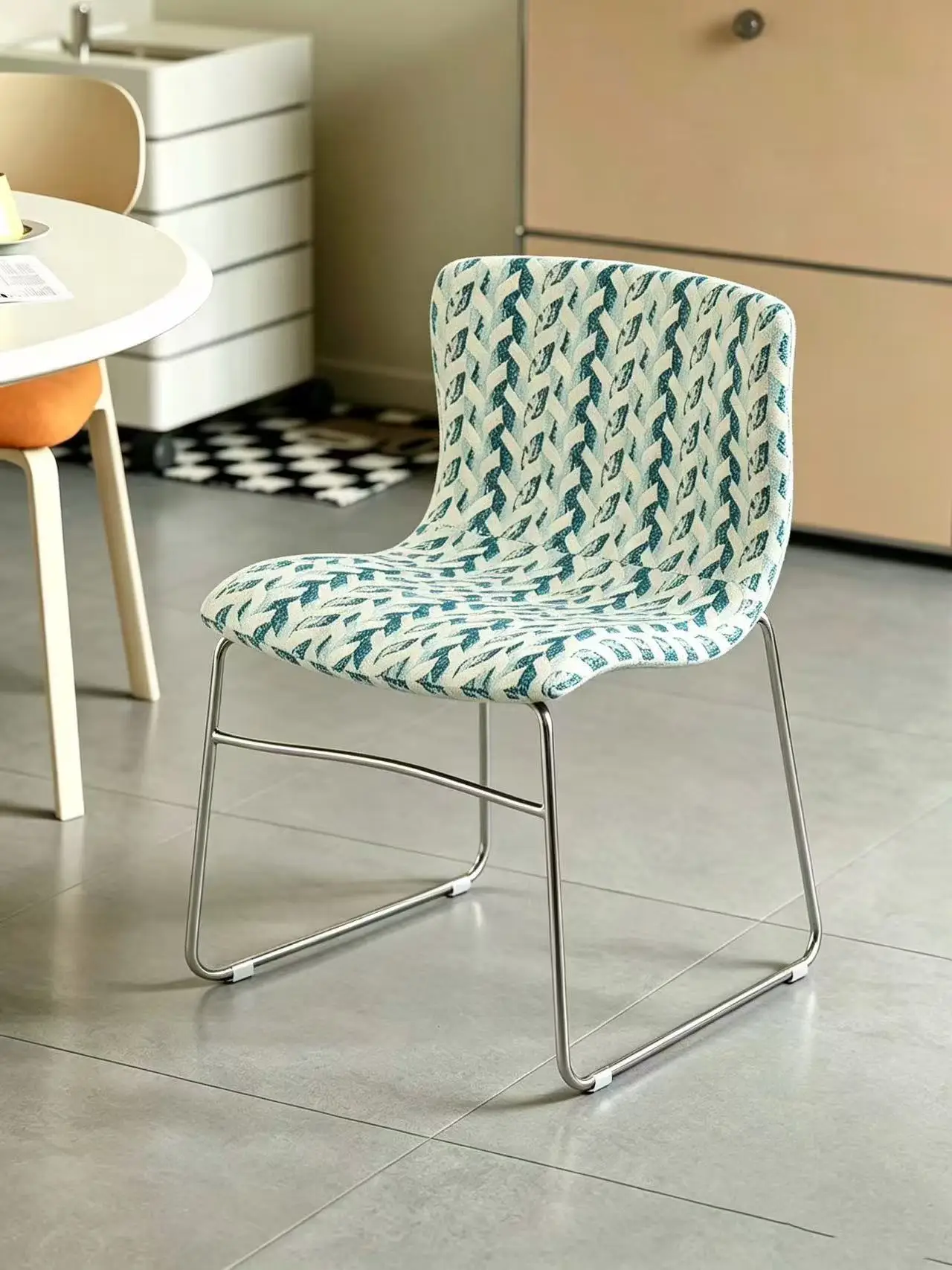 Wave chair living room chair furniture Bauhaus dining chair vintage dining table chair designer stackable backrest chair dressin
