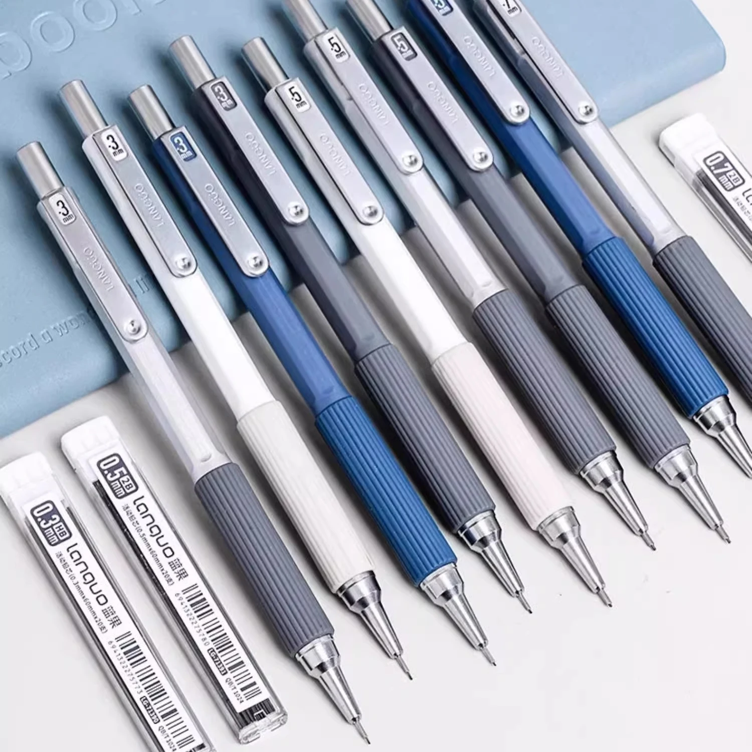 LANGUO 0.3/0.5/0.7mm Mechanical Pencil Art Sketch Retractable Nib Low Gravity Automatic Pencil School Writing Pencil Stationery