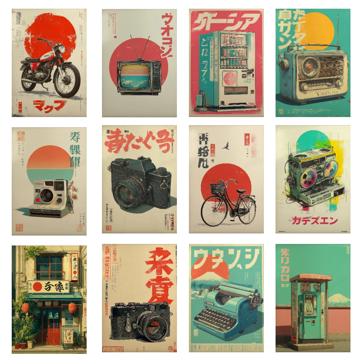 Japanese Lifestyle Items - Radio Mid Century Item Wall Posters
