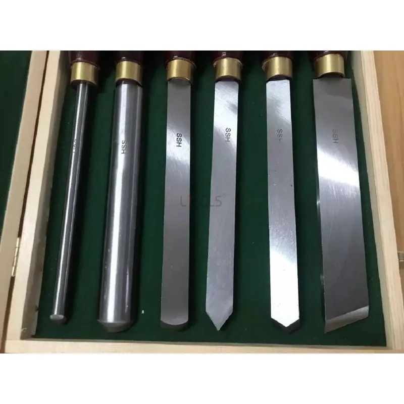 Large Carpentry Turning Chisel Set with Wooden Box Professional Wood Carving Chisel Knife High Quality HSS Sculpture Lathe Tools