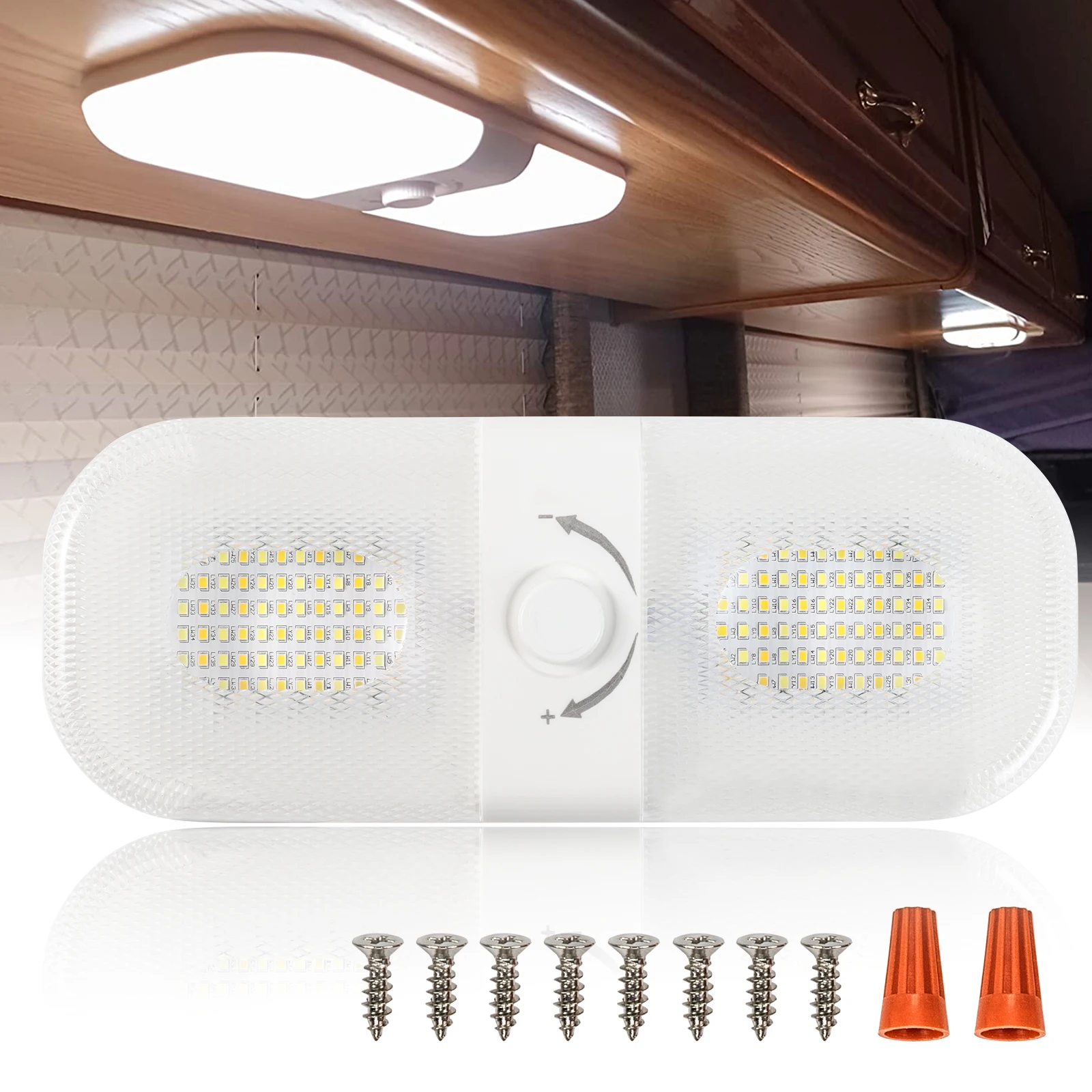 Rv Interior Light Car LED Light Car Roof Light 10w 12v/24v Adjustable Brightness 3 Light Mode for Truck Boat Camper Caravan