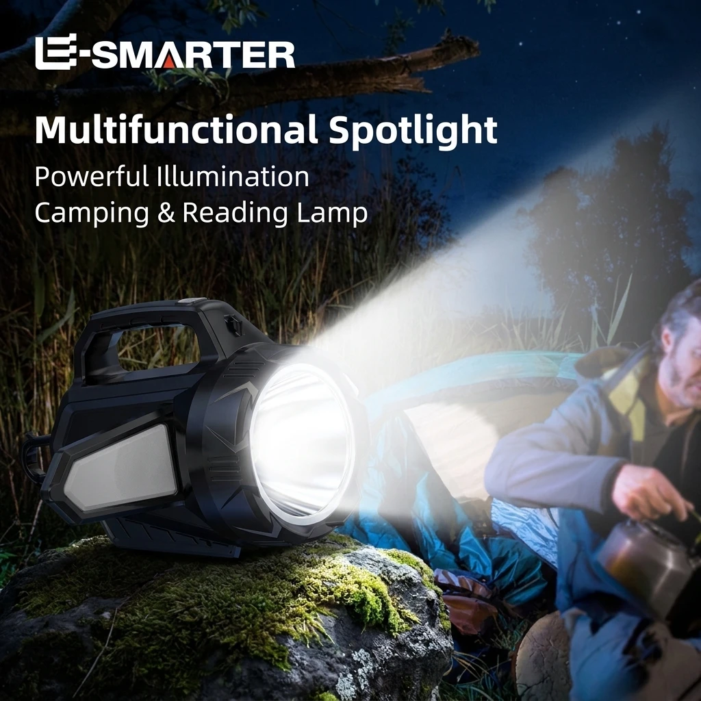 Multi-Functional Solar Powered Lantern, High-Intensity Emergency Lamp with Red Warning Light for Household Lighting and Outdoor