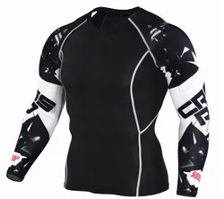 Compression Long Sleeve Shirt Men's Gym T-Shirt Workout MMA Rash Guard Male Quick Dry Sun Protection Skin Bodybuilding T-Shirt