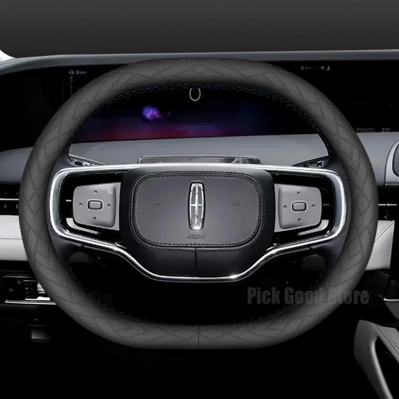 Double D  Leather Car Steering Wheel Cover For All New Lincoln Nautilus 2025 2026 Breathable Non-slip Car Accessories