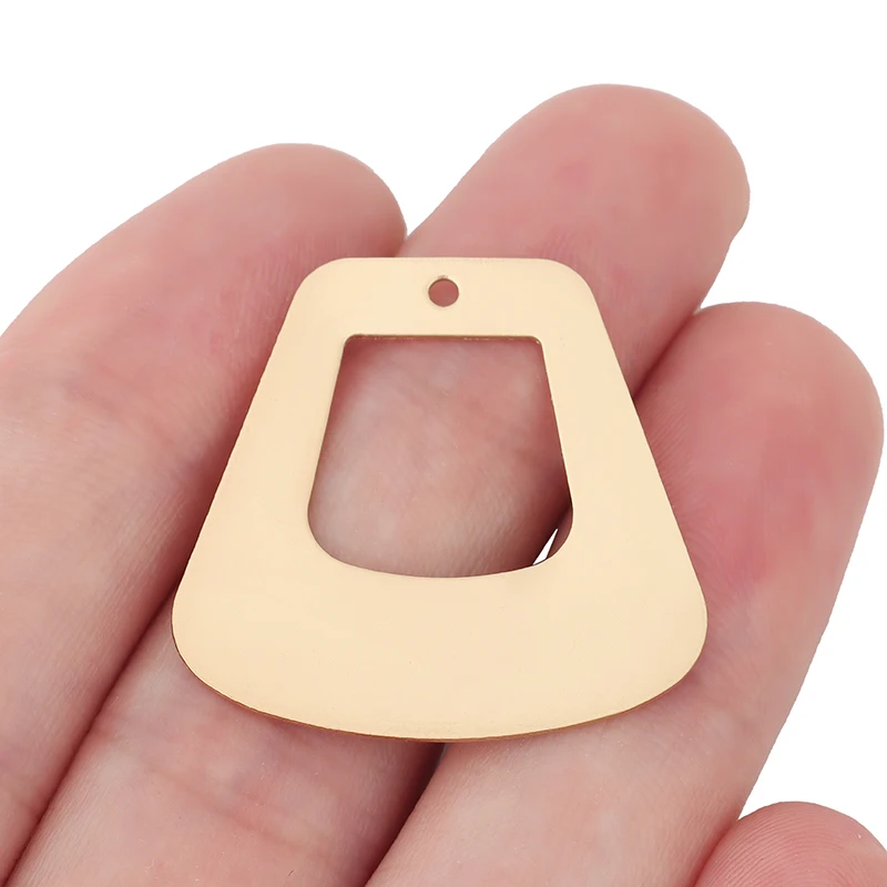 5 x Matte Gold Color Hollow Open Geometric Trapezoid Charms for DIY Earrings Jewelry Making Findings Accessories 30x31mm