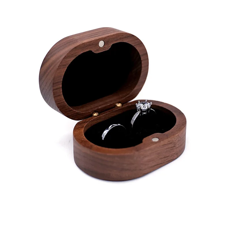 

Органайзер для ювелирных изделий из массива черного ореха - витрина для сережек и колец для пар, подарок на день Святого Валентина