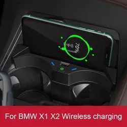 15W wireless charging For BMW X1 F48 F49 X2 F39 2016-2021phone charger mobile holder fast charge interior accessories
