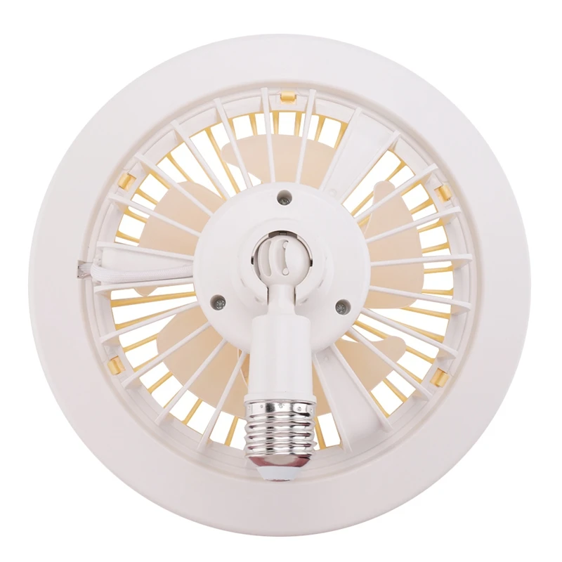 E27 Ceiling Fan With Lights,Enclosed Low Fan Light, Electric Fan Gimbal Lamp Holder