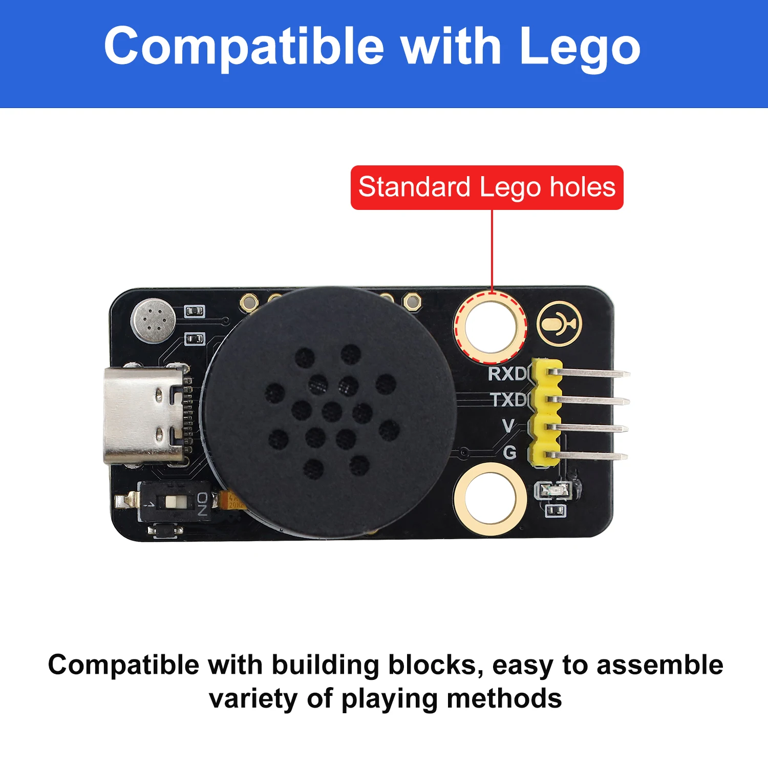 Keyestudio SU03 Xiaozhi English Voice Module Compatible with Arduino/Lego DIY Electronic Building Blocks for Smart Home Devices