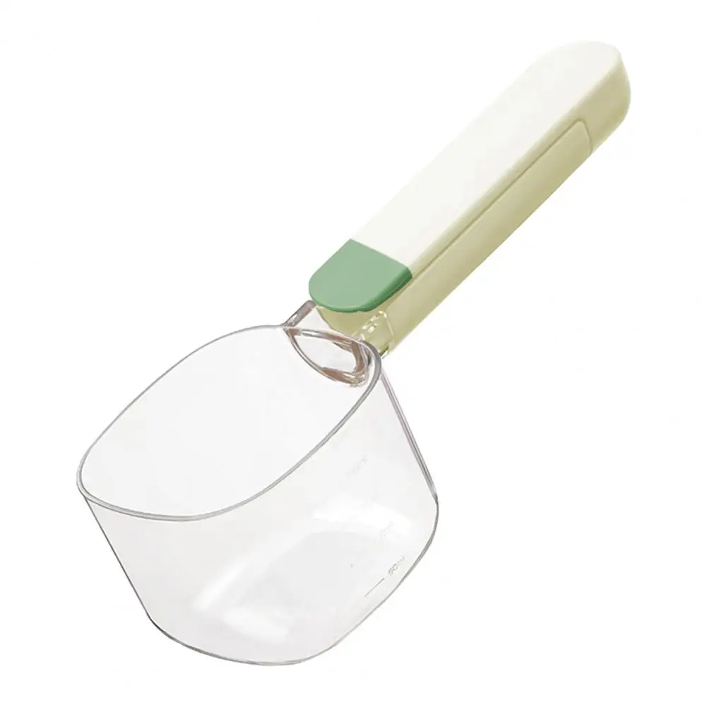 Dog Food Portion Control Pet Food Scoop with Built-in Scale Detachable Measuring Spoon Bag Sealing Clip Cat Food for Accurate