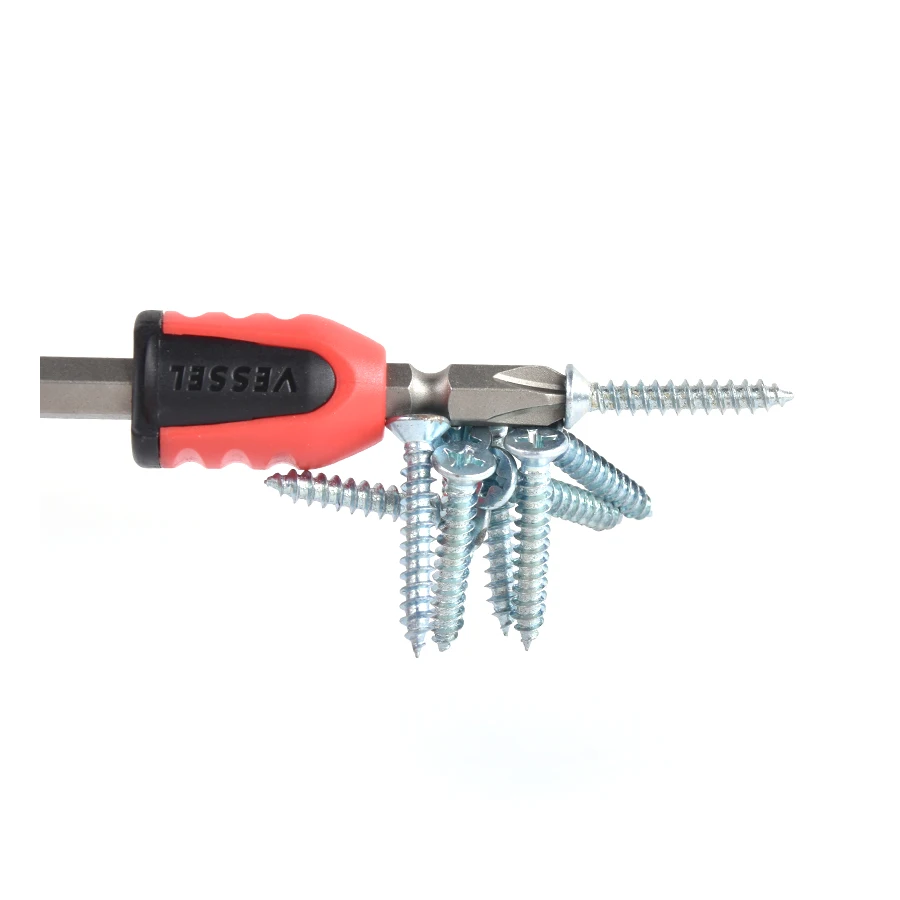 VESSEL Tool NMC-2P Magnetic Screw Holder Ring Applied to 6.4 mm Hex Screwdriver and 6.35mm Power Bits