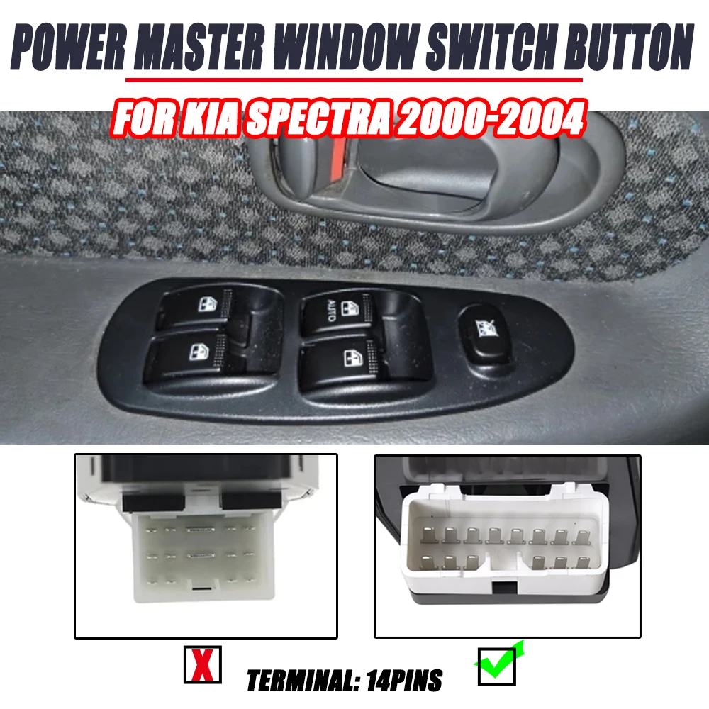 Front Left Electric Window Control Switch 0K2N2-66-350A 0K2N266350A For KIA Spectra 2000 2001 2002 2003 2004