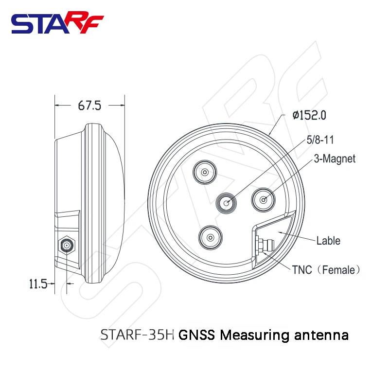 High Performance GNSS Antenna STA-35H RTK GPS L1 L2 L5 Galileo Glonass Car Roof For Agricultural AG35 Replace Trimble AG25 AN600 image 3