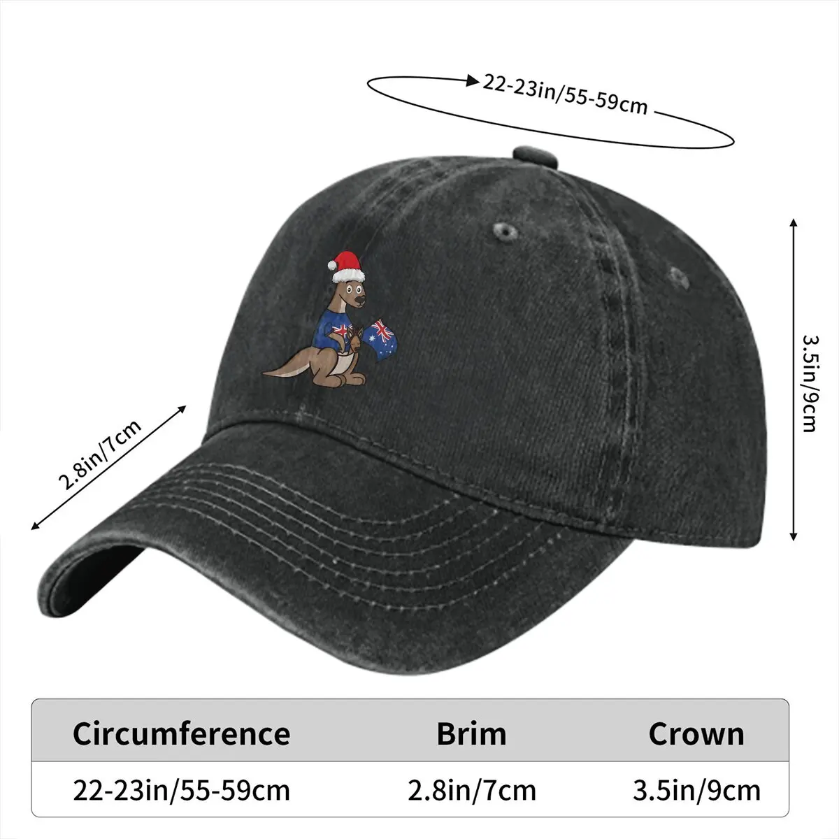 Australian Kangaroo Multicolor Hat Peaked Women's Cap Christmas Personalized Visor Protection Hats