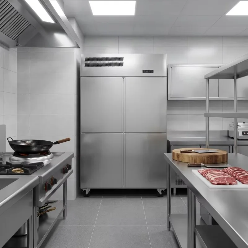 

Factory Wholesale Commercial Stainless Steel Four-Door Air-Cooled Frost-Free Single-Temperature Freezer