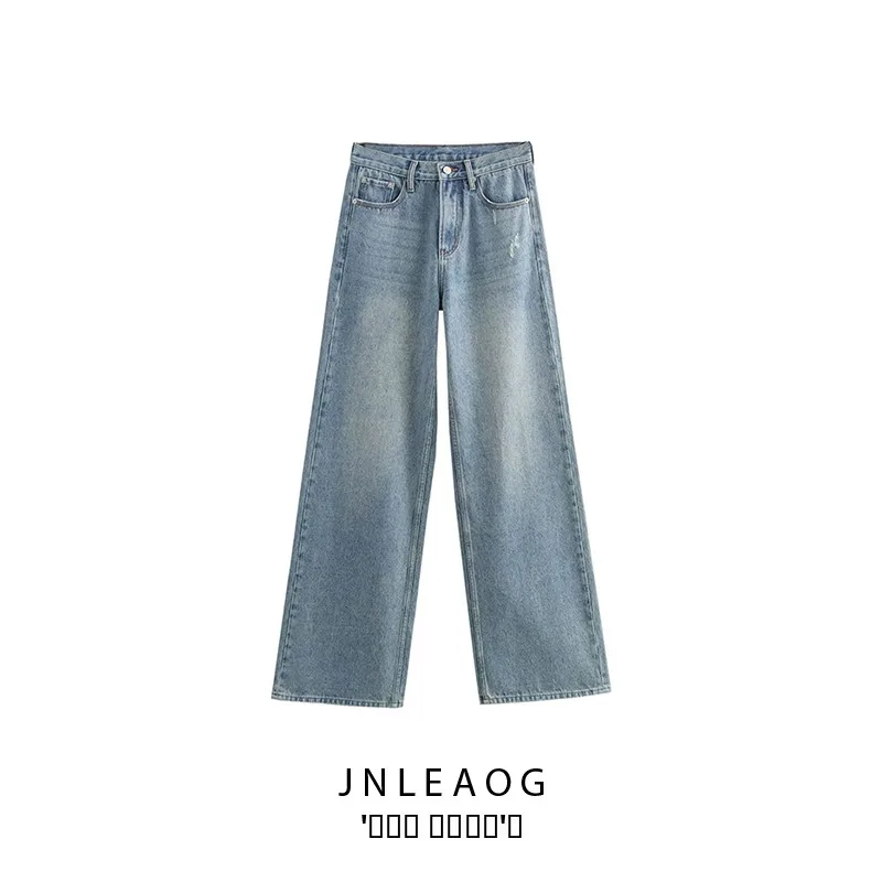 

JNLEAOG модные широкие джинсовые джинсы женские с высокой талией прямого кроя осенний сезон Новое поступление Ele женские джинсы