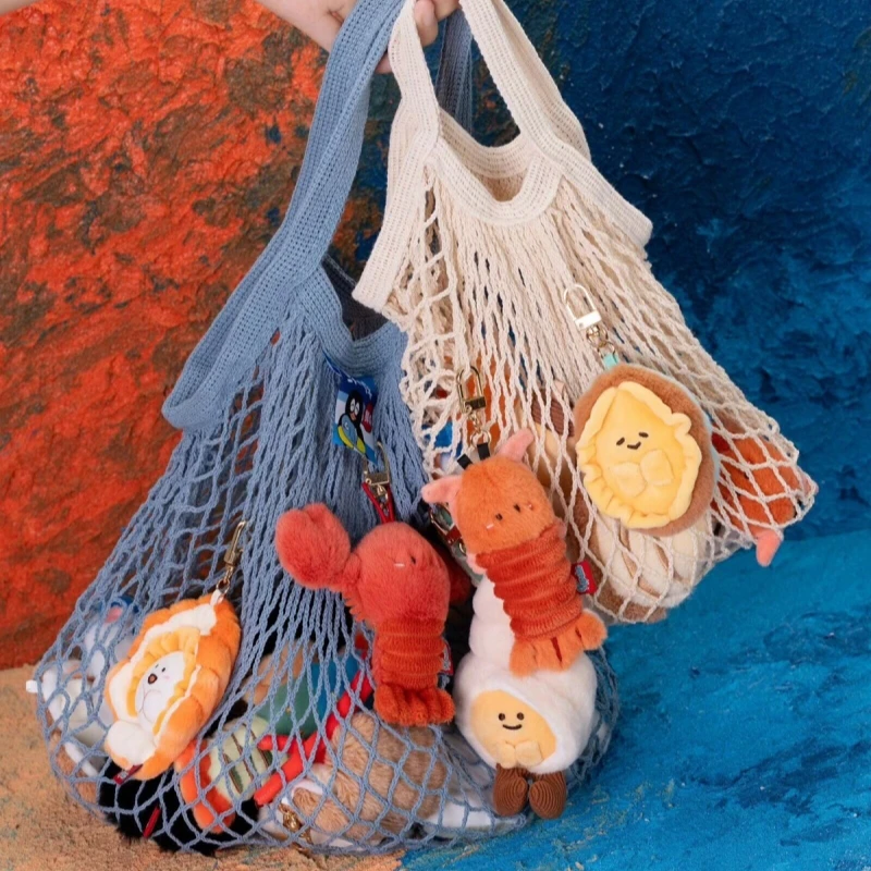 Seafood Market Ocean Plushies Toy Marine Shore Animal Pendant Aquatic Animal Expression Keychain Creative Doll Boy Girl Gift