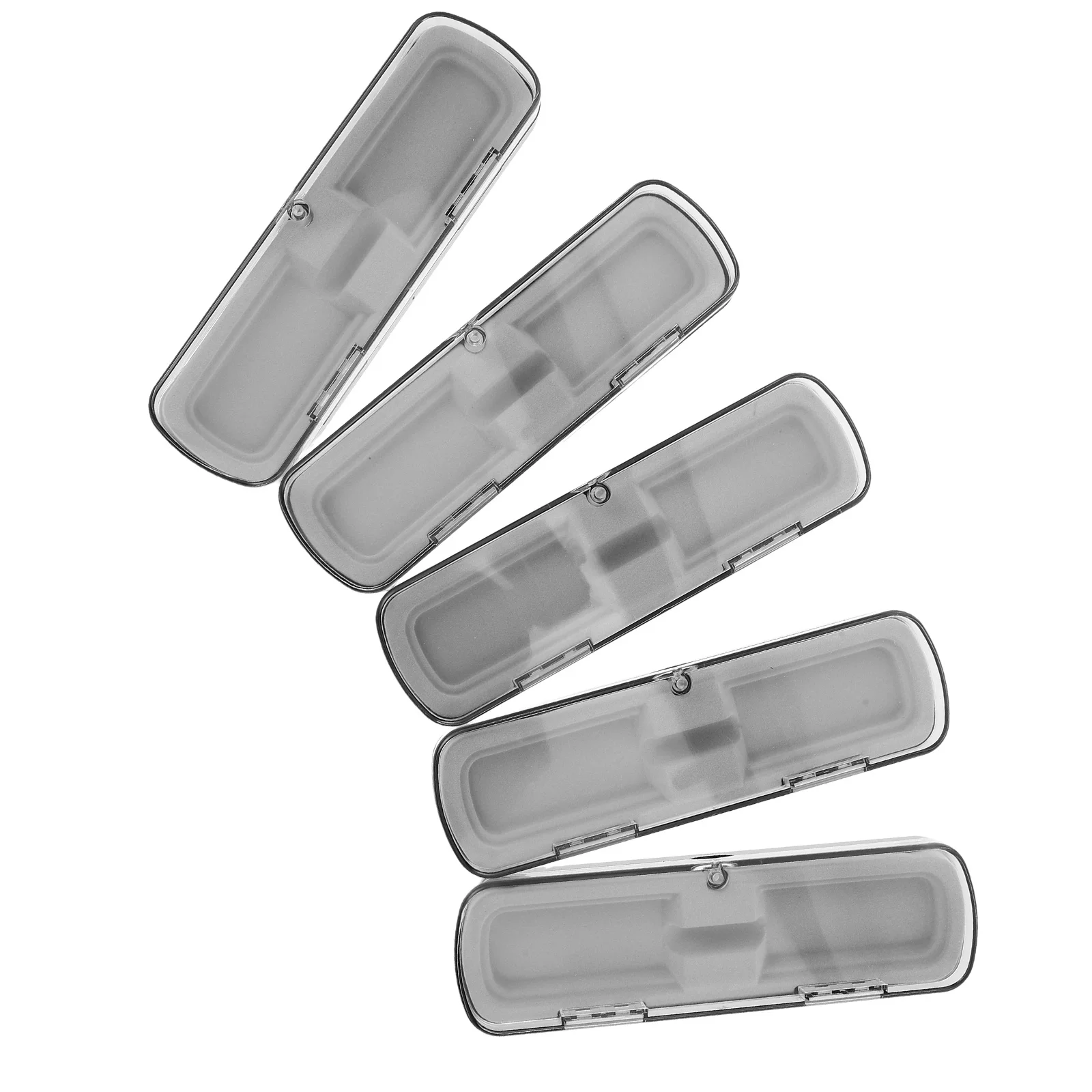 

5Pcs Rectangular Pen Case Transparent Plastic Pencil Organizer Clear Desktop Pen Storage Box Pencil Box Plastic