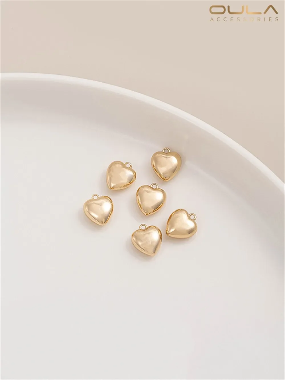 

14K Gold-Color Plated New Heart Heart Hanging Love Small Pendant Handmade Diy Bracelet Necklace Pendant