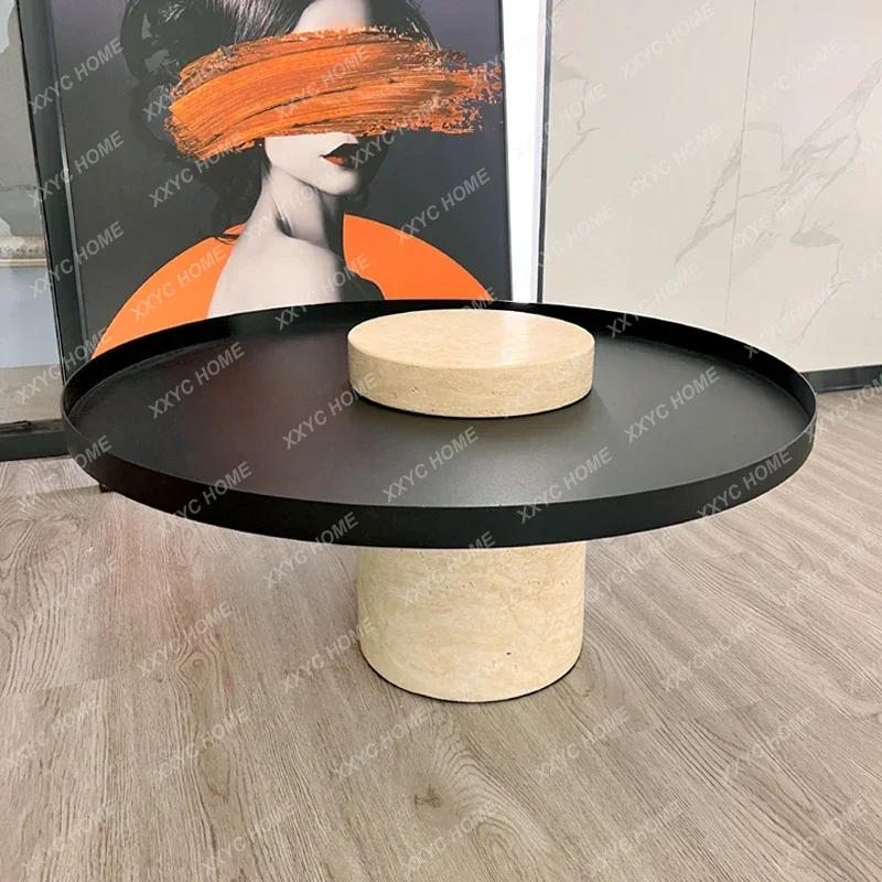 Y1 smt1 Nordic cream wind tunnel stone small coffee table light luxury creative living room home wabi-sabi wind