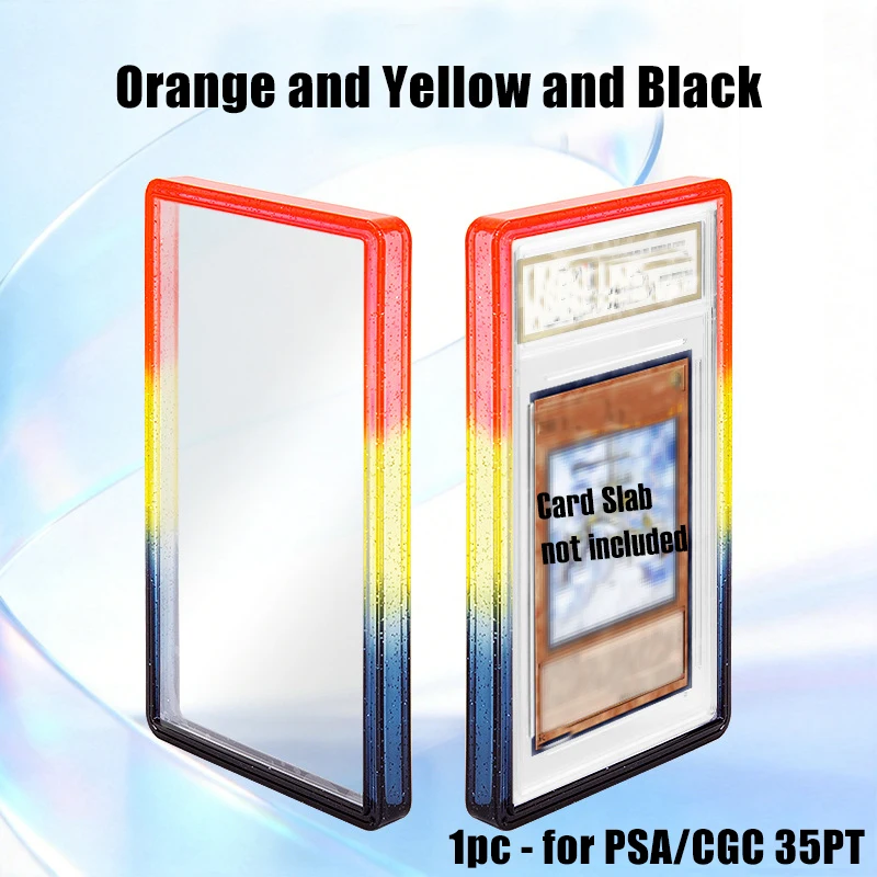 Stackable Slab Case for PSA CGC 35PT Graded Card, TPU Slab Bumper Protector with Back Panel ,Multicolor Gillter, For PTCG view 4
