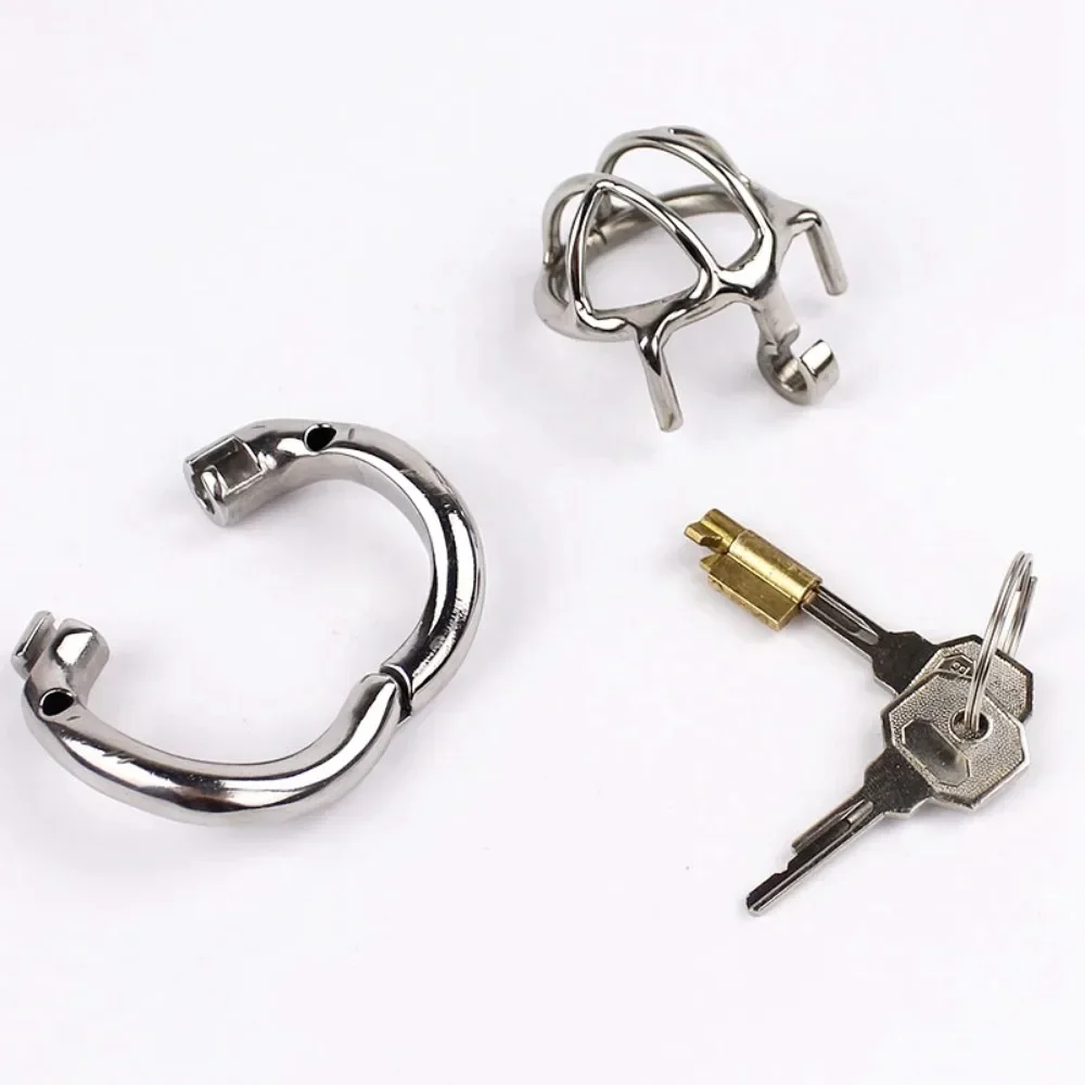 Male Small Medium Large Chastity Cage Stainless Steel Chastity Device Penis Cage Cock Ring with Lock Sex Toys for Men BDSM