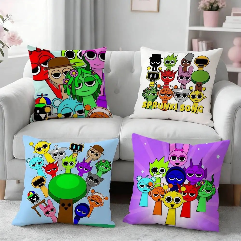 

Game S-Sprunki fun Pillow Case Cushion Cover Throw Pillow Case For Car Sofa