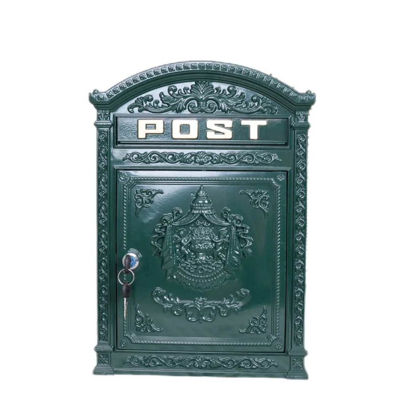 Vintage Lockable Metal Mailboxes Large Capacity Postbox Security Mail Letter Post Box Outdoor Mail Box