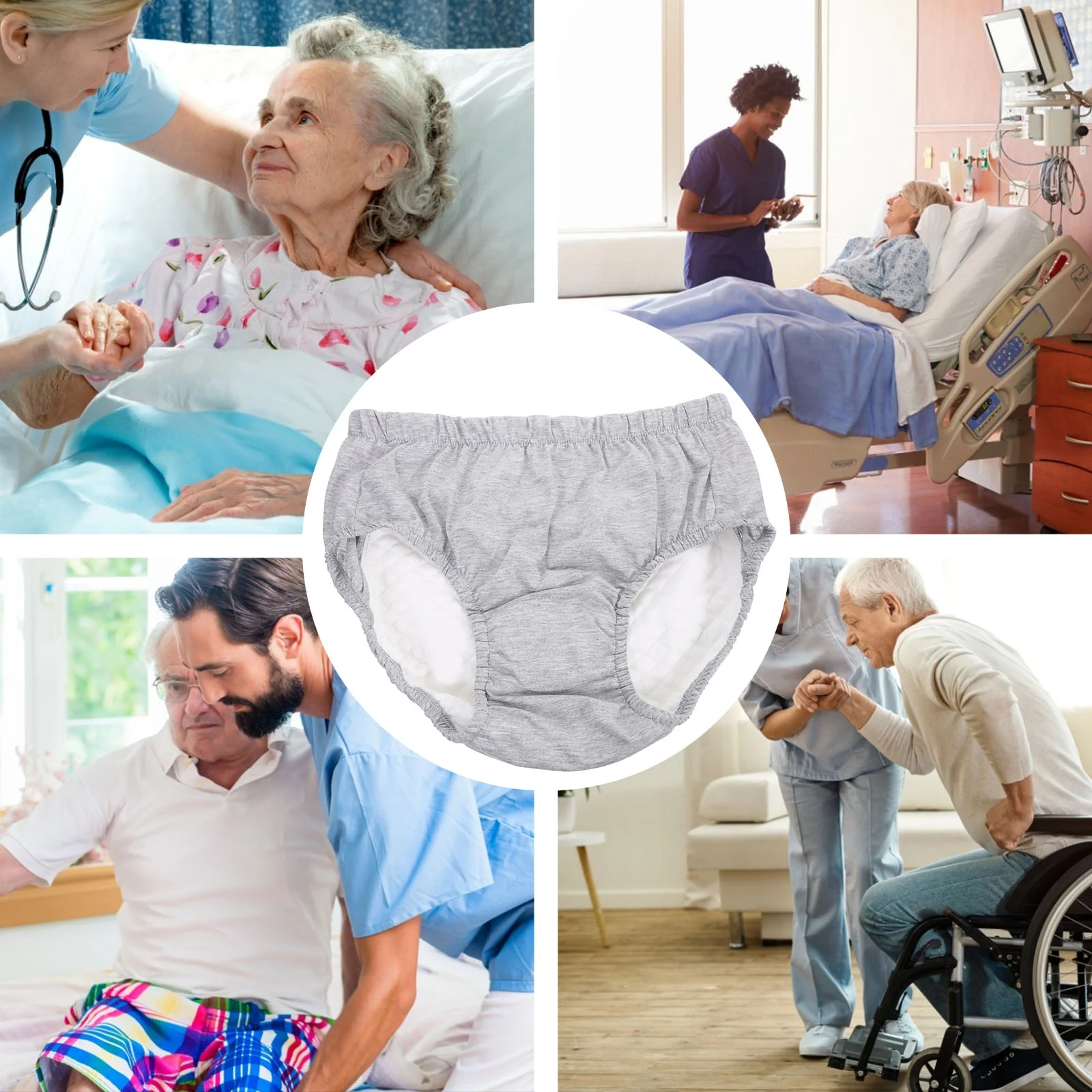 Elderly Anti-Urine Nursing Incontinence Diaper Mens Underpants Briefs Durable Reusable Urinary for Adults Cotton