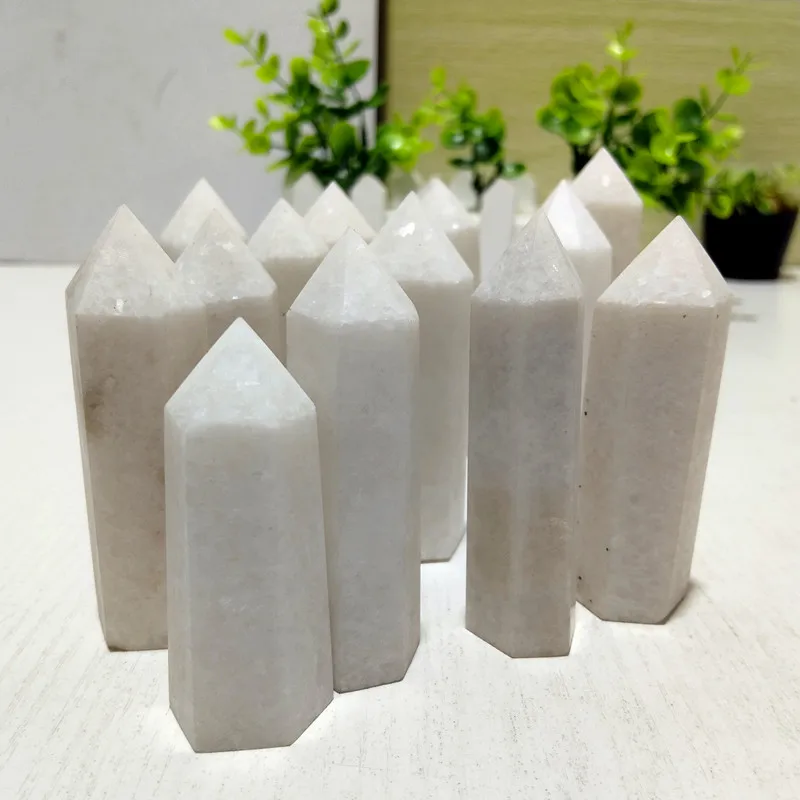 1kg Natural Stone White Jade Crystal Tower Wand Point Feng Shui Chakra Reiki Healing And Home Decor  Ornaments Wholesale