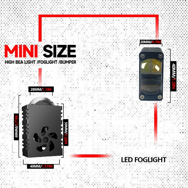 1PCS/2PCS Mini LED Driving Light Projector Lens Auxiliary Fog Lamp Work Light Universal For Car Motorcycle Spotlight Headlight view 5