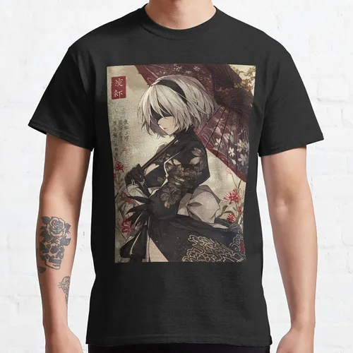 Nier Automata Game of the Yorh tradicional 2B Anime camiseta Sexy Waifu 2B manga camisetas gráficas 100% algodón camisetas de gran tamaño