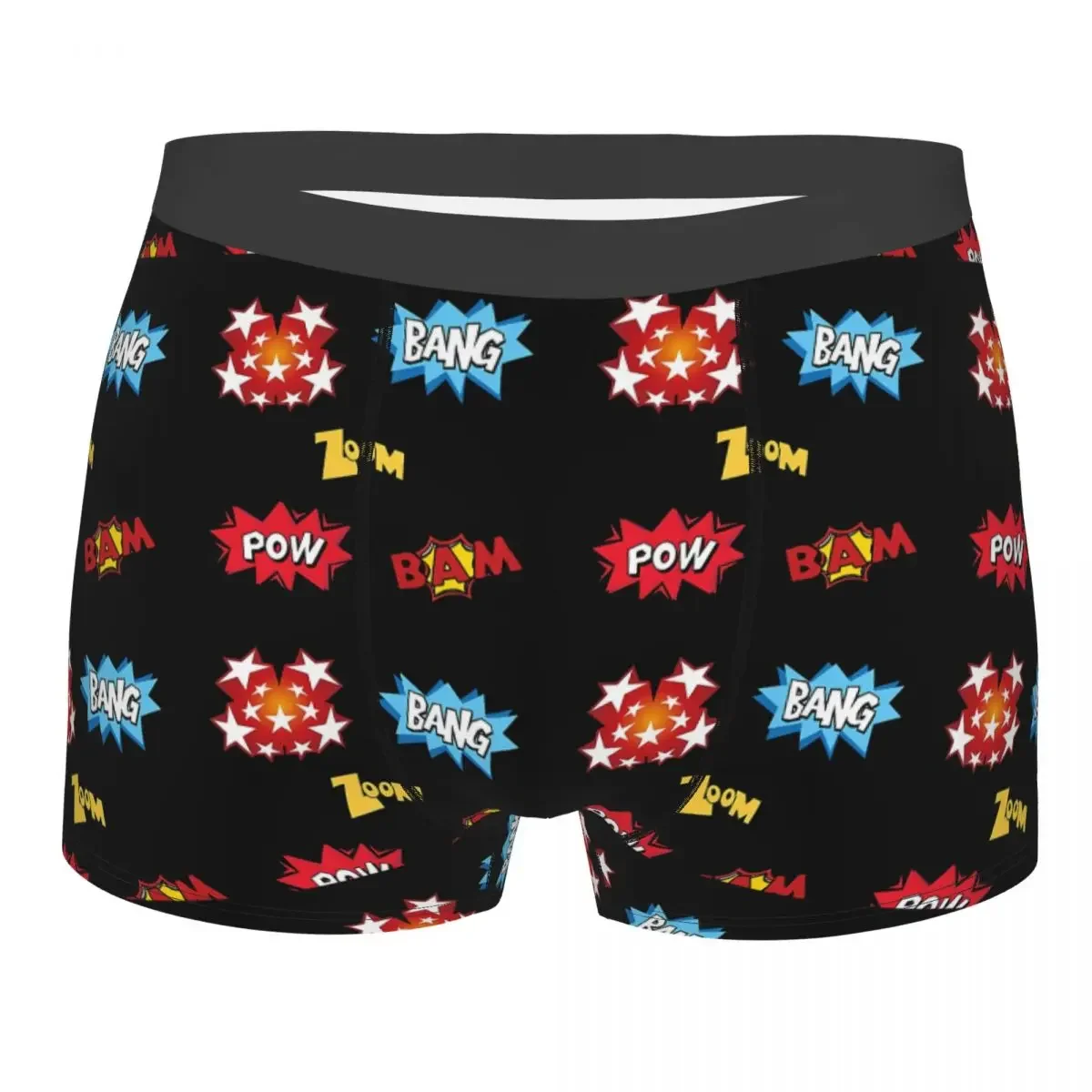 Book Bang Pow Zoom Bam Bubbles Man's Boxer Briefs Comic Book Lover Breathable Creative Underwear Top Quality Print Shorts Gifts