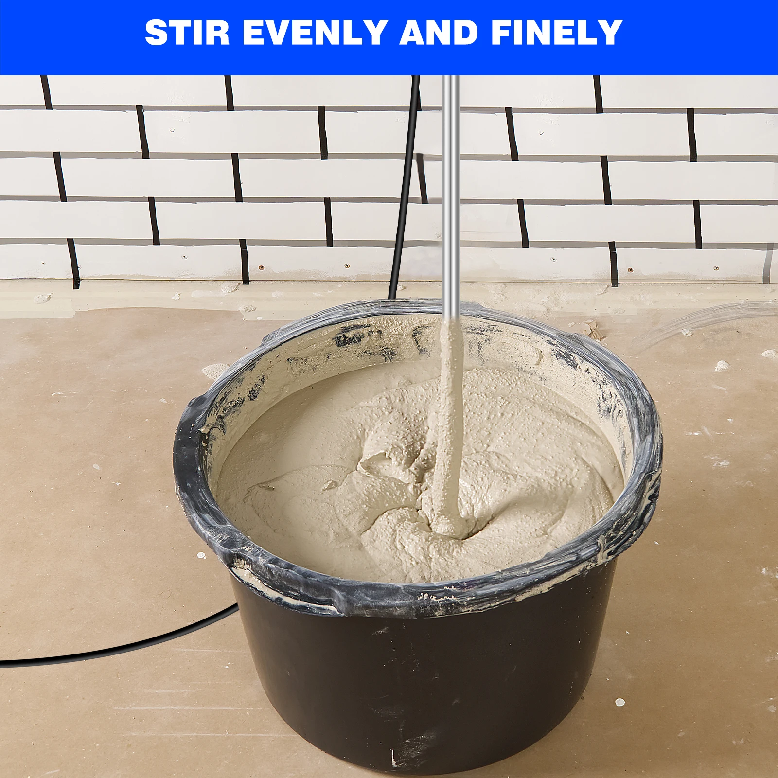 2600W Handheld Paddle Mixer, 6-Speed Electric Mortar Mixer for Plaster, Grout & Paint – Corded 230V UK Plug
