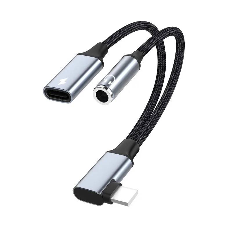 For iPhone Lightning to Type-C 3.5mm Adapter Dual Lightning AUX + Charger Adapter Dongle Cable Splitter For iPhone 14 13 12 11