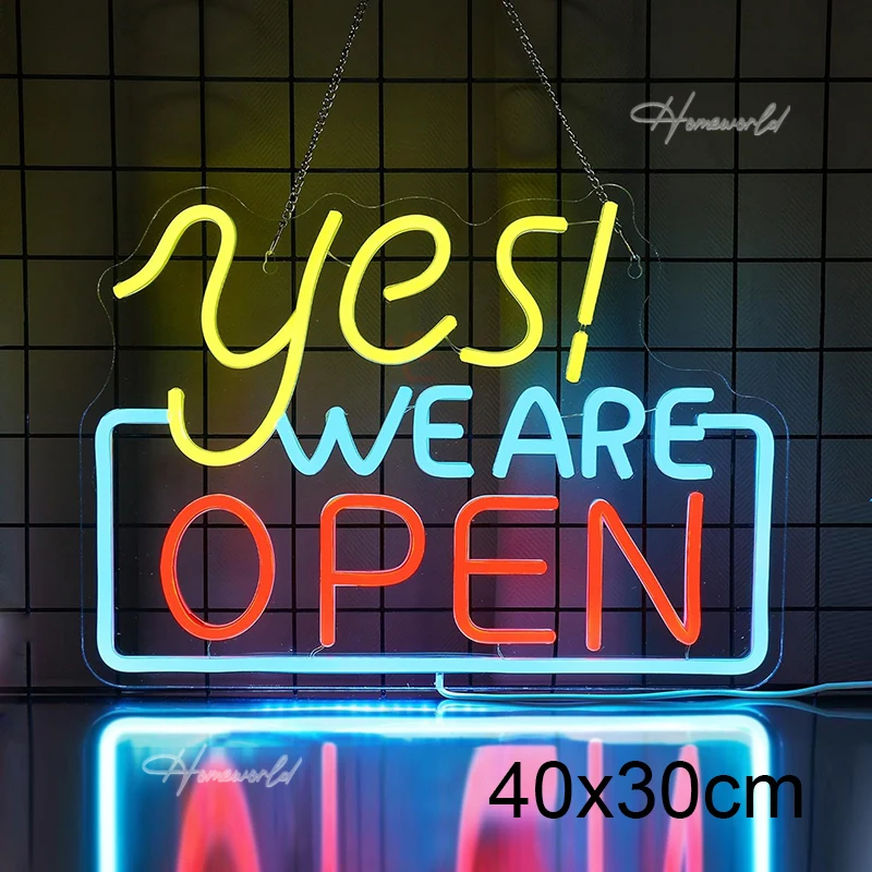We Are Open Neon Sign Adjustable Brightness LED Neon Signs Custom Text Logo USB plug Decor Shop Bar Salon Cafes Restaurant Pubs