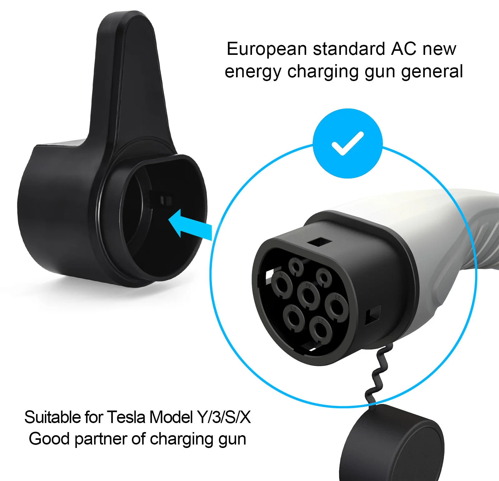 EV Charger Plug Holder Stand for Electric Vehicle Type 2 Charging Standard Electric Car Charger Wall Mount Bracket Socket