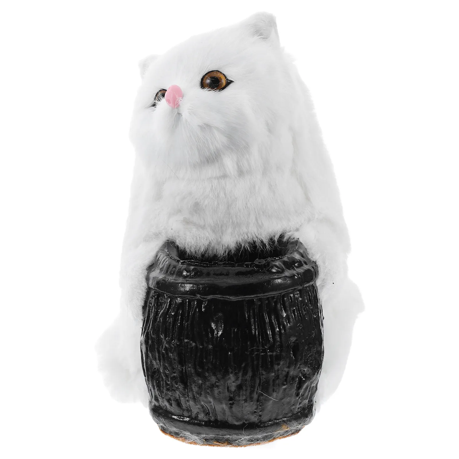 

Cute Cat Pen Holder Soft Simulation Animal Desktop Organizer Decorative Pencil Storage Office Desk Organizer for Home School