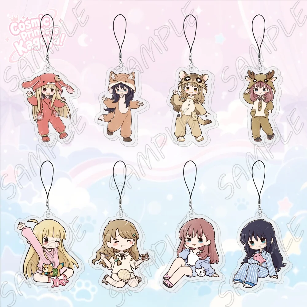 Cosmic Princess Kaguya Anime Acrylic Keychain Cute Chibi Iroha Kaguya Runami Keyring Itabag Charm Phone Strap Halloween Pajama