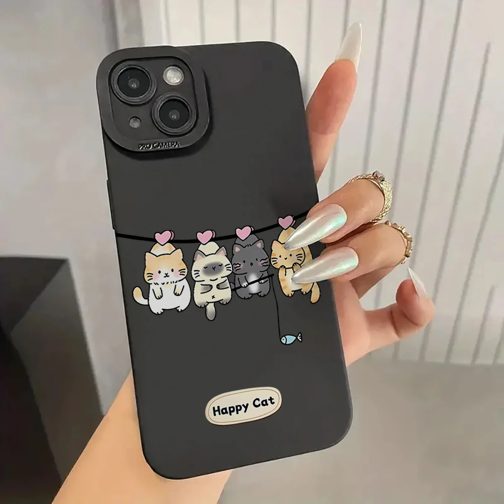 Niedliche lustige Katzenmuster-Silikonhülle für Samsung Galaxy S25 S24 S23 Ultra S22 S21 Plus FE A16 A15 A56 A55 A54 A53 A36 5G Funda – Detail 7