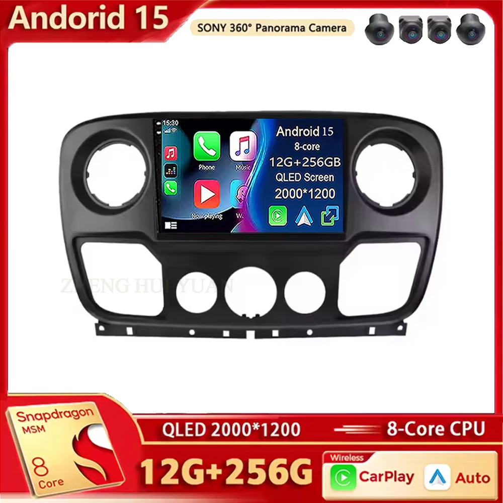 لنيسان NV400 أوبل موفانو رينو ماستر III 3 2010 - 2020 أندرويد 15 السيارات Carplay راديو السيارة لتحديد المواقع والملاحة مشغل وسائط متعددة #2