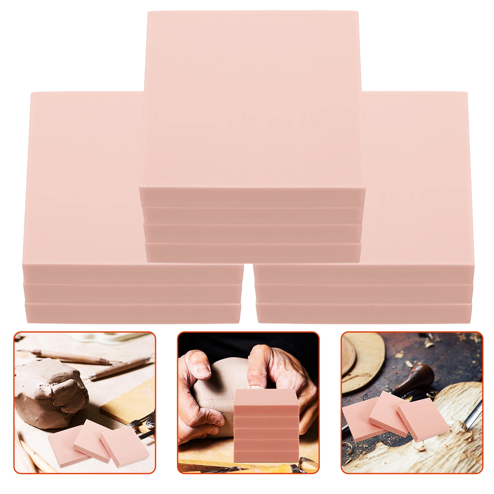 

10 Pcs Engraving Block Diy Rubber Stamps Bricks Flexible Blocks for Making Printing Supplies