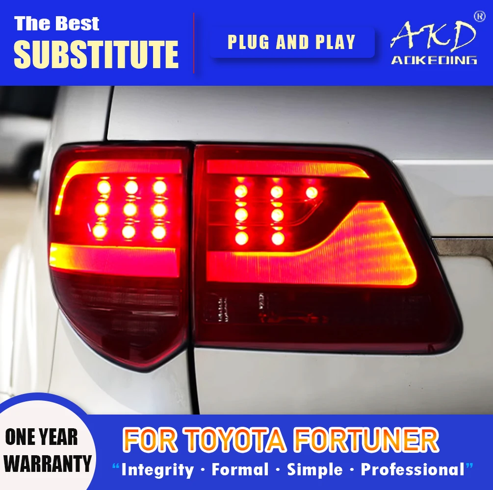 

AKD Tail Lamp for Toyota Fortuner LED Tail Light 2011-2015 Fortuner Rear Fog Brake Turn Signal Automotive Accessories